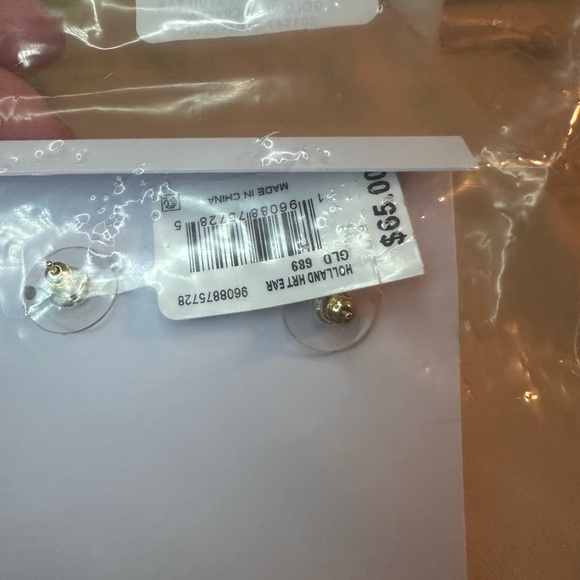 Kendra Scott Holland Heart Gold and Pink Crystal Heart Earrings NWT - Picture 5 of 6